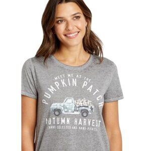 Maurices 3X Gray Pumpkin Patch Graphic Tee Autumn Harvest Cotton/Polyester Blend